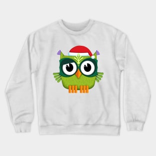 Owl Santa Claus green Crewneck Sweatshirt